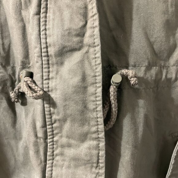 Ambiance Hooded Utility Jacket, Size Small Olive Green Drawstring Waist - Picture 10 of 10